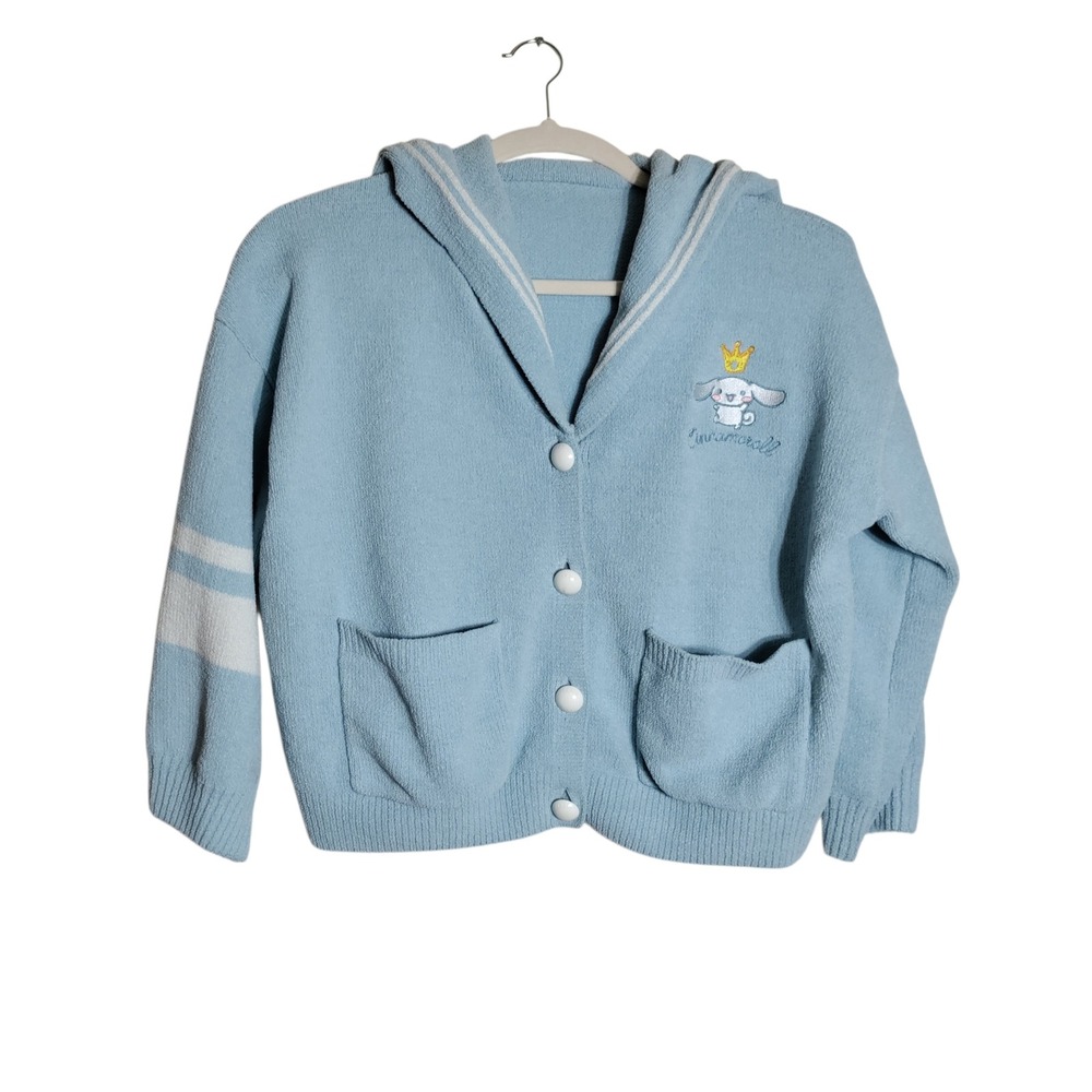 LEDIN Sanrio Cinnamoroll‎ Sailor Collar Cardigan Blue Knit Sweater Large